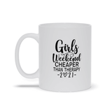 Plus Minus Co Girls Weekend Cheaper Than Therapy 2021 Mugs, Girls Weekend Cheaper Than Therapy 2021 shirt, Girls Trip, Girls Vacation, view 4