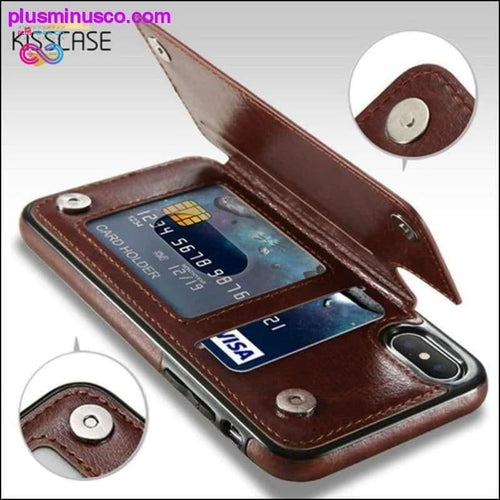 Plus Minus Co Multi Card Holders PU Leather Phone Cases For iPhone X, 6,