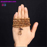 Plus Minus Co Multi layer 108 Wood Beads Lotus OM Tibetan Bracelet, view 2