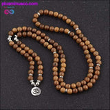 Plus Minus Co Multi layer 108 Wood Beads Lotus OM Tibetan Bracelet, view 3