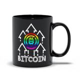 Plus Minus Co Multicolor Bitcoin Black Mugs, view 2