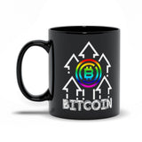 Plus Minus Co Multicolor Bitcoin Black Mugs, view 5