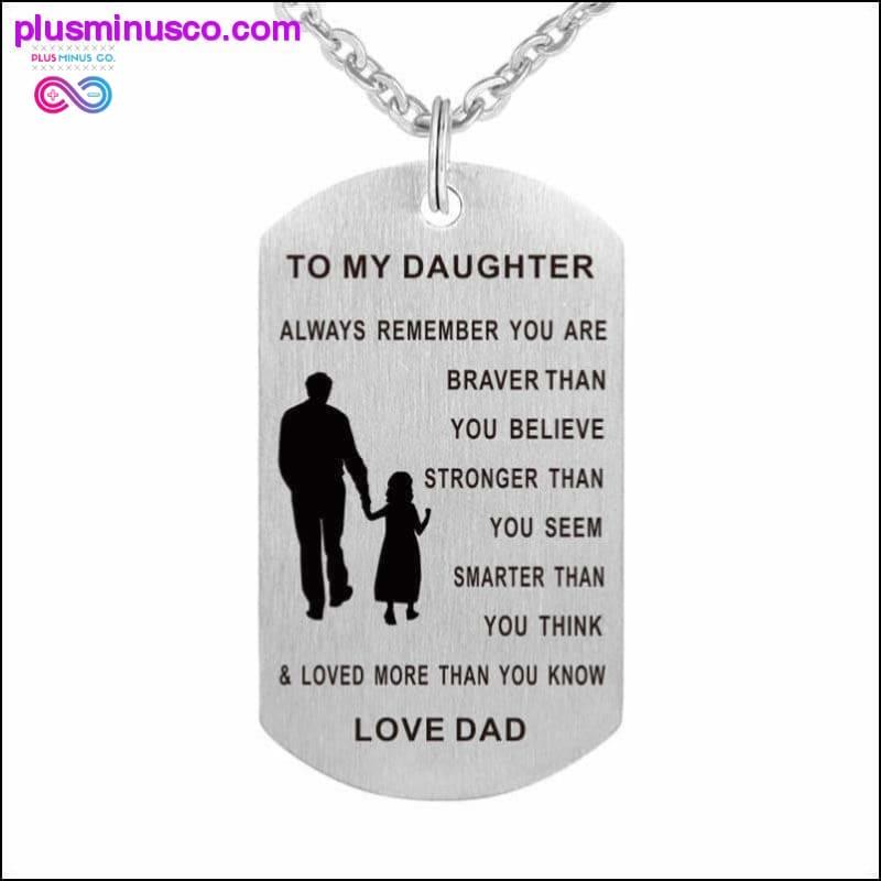 Plus Minus Co My daughter necklace Dog Tag Stainless Steel Father daughter