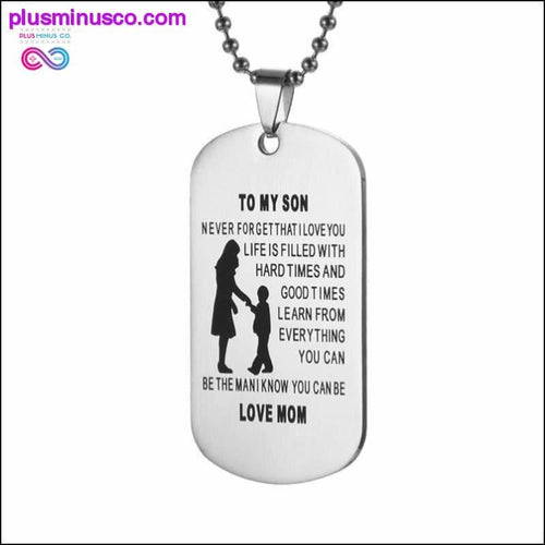 Plus Minus Co My Son Tag Dog Collar Stainless Steel Mother son Pendant