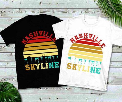 Plus Minus Co Nashville Skyline | Retro Sunset , Nashville Shirt, Tennessee Shirt, Nashville Tennessee, Nashville Shirts, Nashville Tee, Nashville Gift