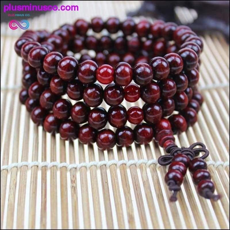 Plus Minus Co Natural 108*8 mm Beads Sandalwood Buddhist Buddha Wood