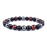 Plus Minus Co Natural Black Obsidian Hematite Tiger Eye Beads Bracelets Men for Magnetic Health Protection Women Jewelry Pulsera Hombre, view 2