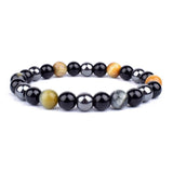 Plus Minus Co Natural Black Obsidian Hematite Tiger Eye Beads Bracelets Men for Magnetic Health Protection Women Jewelry Pulsera Hombre, view 4