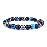 Plus Minus Co Natural Black Obsidian Hematite Tiger Eye Beads Bracelets Men for Magnetic Health Protection Women Jewelry Pulsera Hombre, view 5