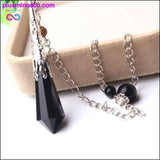 Plus Minus Co Natural Black obsidian reiki Chakra healing pendant necklace, view 3