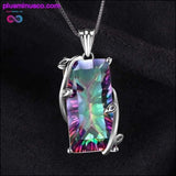 Plus Minus Co Natural Fire Rainbow Mystic 16ct Topaz Necklace Solid 925, view 3