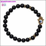 Plus Minus Co Natural Stone Black Lava Beads Bracelet, view 2