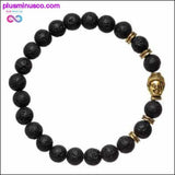 Plus Minus Co Natural Stone Black Lava Beads Bracelet, view 4