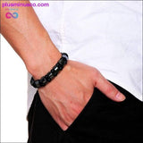 Plus Minus Co Natural Tiger Eye Hematite Men Bracelets Set Magnetic Health, view 2