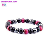 Plus Minus Co Natural Tiger Eye Hematite Men Bracelets Set Magnetic Health, view 3