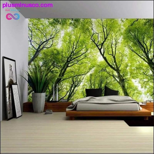 Plus Minus Co Nature Wall Tapestry Tree Forest Starry Sky Psychedelic