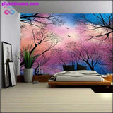 Plus Minus Co Nature Wall Tapestry Tree Forest Starry Sky Psychedelic, view 3
