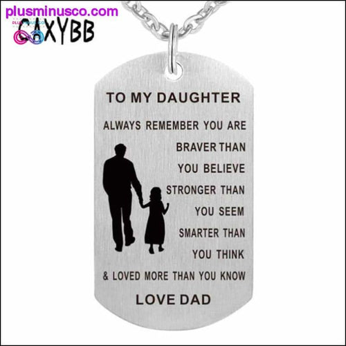 Plus Minus Co Necklace Dog Tag Stainless Steel Father daughter Pendant