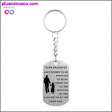 Plus Minus Co Necklace Dog Tag Stainless Steel Father daughter Pendant, view 3