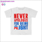 Plus Minus Co Never Apologize For Being Right T-Shirt, view 2