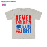 Plus Minus Co Never Apologize For Being Right T-Shirt, view 3