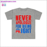 Plus Minus Co Never Apologize For Being Right T-Shirt, view 4