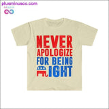 Plus Minus Co Never Apologize For Being Right T-Shirt, view 6