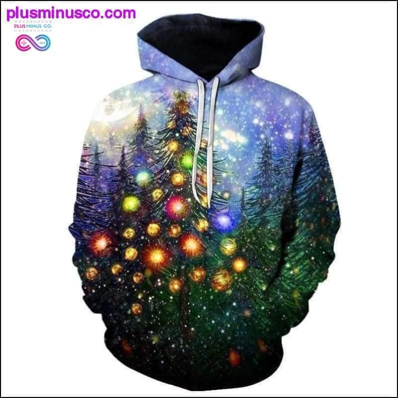 Plus Minus Co New 3D printing hoodie men's women's printed Christmas tree