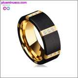 Plus Minus Co New Arrival 8MM Width BlackTungsten Carbide Rings For Man, view 2