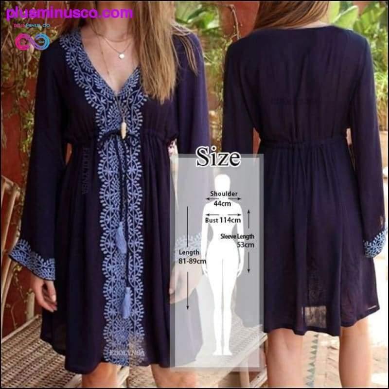 Plus Minus Co New Arrivals Beach Cover up Embroidery Vintage Swimwear