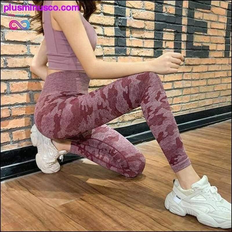 Plus Minus Co New camo seamless leggings 5 colors cam long sleeve crop top