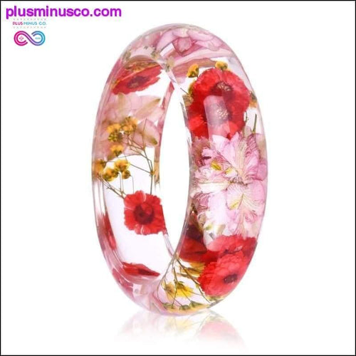 Plus Minus Co New Dried Flower Resin Bracelet Bangle Inside Best Gifts for