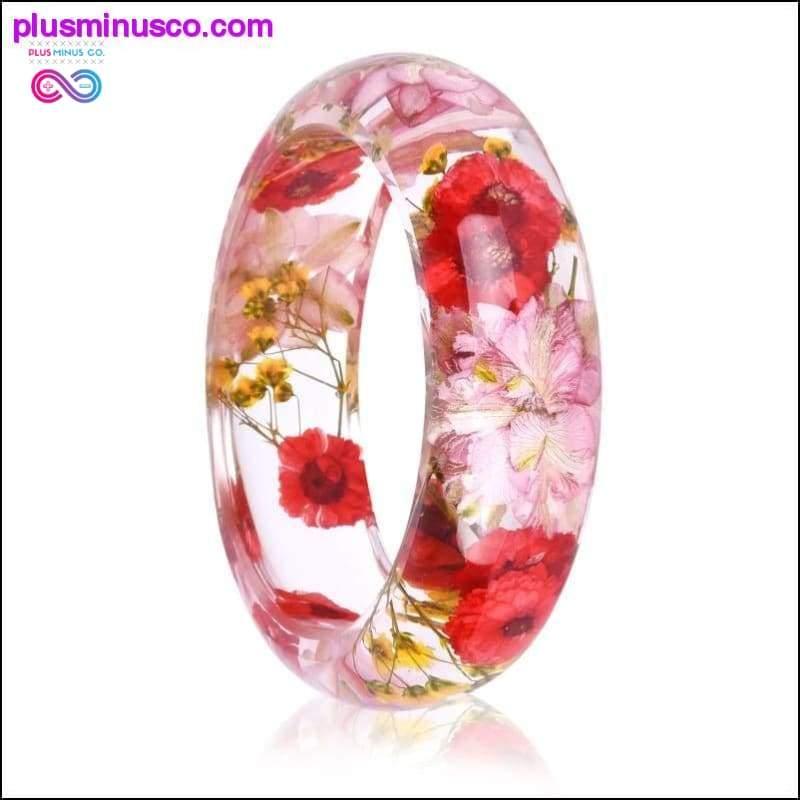 Plus Minus Co New Dried Flower Resin Bracelet Bangle Inside Best Gifts for
