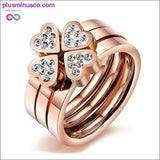 Plus Minus Co Unique 3-in-1 Heart Rings For Women Surgical Steel Nickle, view 2