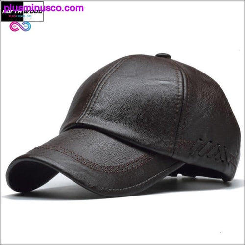 Plus Minus Co High Quality Snapback Baseball Vegan Leather Cap for Men