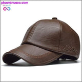 Plus Minus Co High Quality Snapback Baseball Vegan Leather Cap for Men, view 2