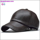 Plus Minus Co High Quality Snapback Baseball Vegan Leather Cap for Men, view 3