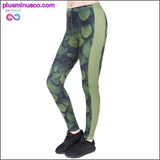 Plus Minus Co New leggins mujer Green Leafs Printing legging fitness, view 2