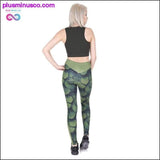 Plus Minus Co New leggins mujer Green Leafs Printing legging fitness, view 5