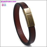 Plus Minus Co New Men Jewelry Punk Brown Braided Leather Bracelet for Men, view 3