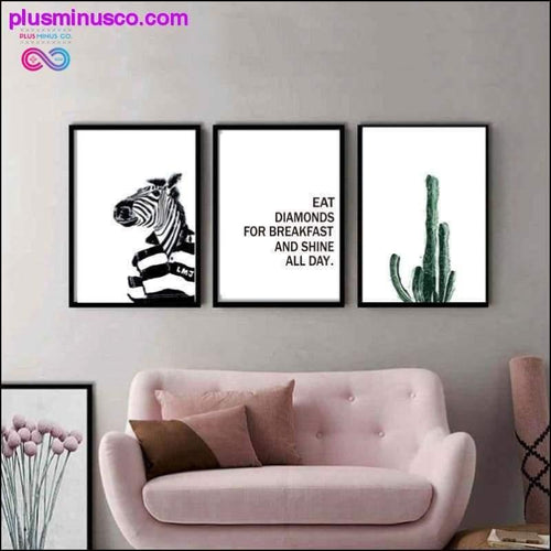 Plus Minus Co New Nordic black and white simple animal alphabet plant