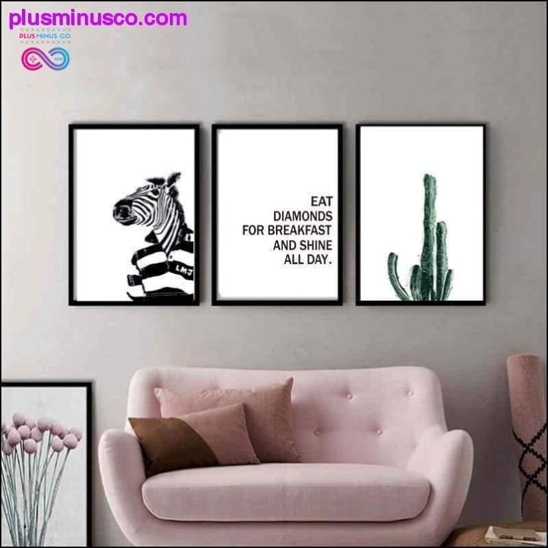Plus Minus Co New Nordic black and white simple animal alphabet plant