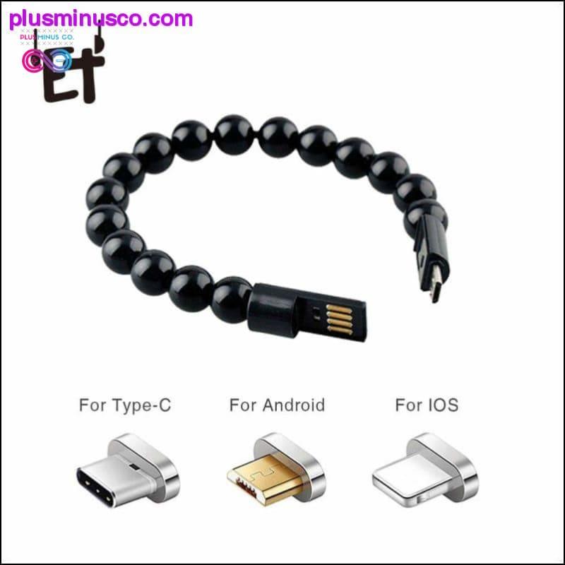 Plus Minus Co New Outdoor and Travel USB Wrist Band Beads Bracelet Data