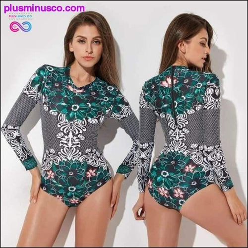 Plus Minus Co New Rashguard Long Sleeve Swimsuit One Piece Print Surf