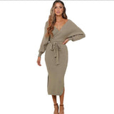 Plus Minus Co New Sexy Autumn V Neck With Cross Belt Sweater Knitted Women, view 2