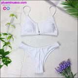Plus Minus Co New Sexy Bandeau Bikini V Neck Swimsuits Push Up Swimwear -, view 3