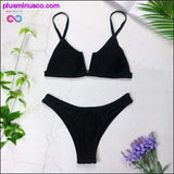 Plus Minus Co New Sexy Bandeau Bikini V Neck Swimsuits Push Up Swimwear -, view 4