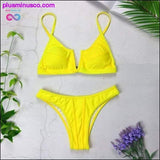 Plus Minus Co New Sexy Bandeau Bikini V Neck Swimsuits Push Up Swimwear -, view 5