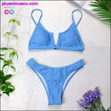 Plus Minus Co New Sexy Bandeau Bikini V Neck Swimsuits Push Up Swimwear -, view 6