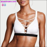 Plus Minus Co New Sexy Strappy Fitness Padded Yoga Sports Bra For Women, view 3